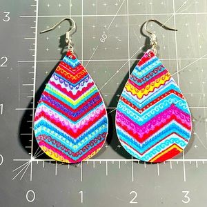 Faux leather earring